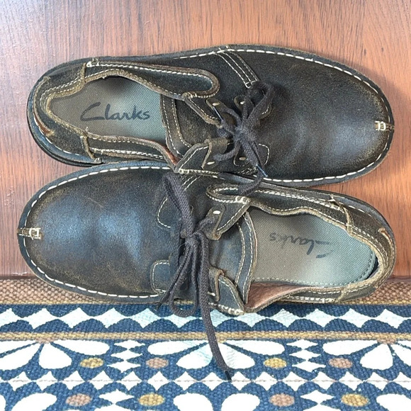 Clarks Men’s Active Air Brown Leather Lace Up Split Toe shoes size 9.5 - Picture 6 of 9